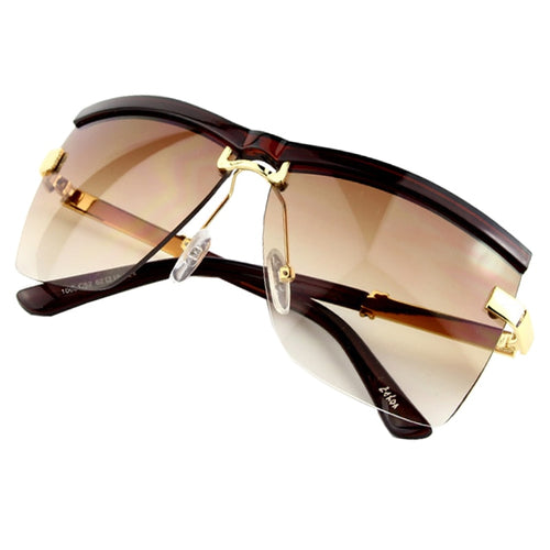 Sunglasses Women Semi-Rimless Frame Brand Designer Business