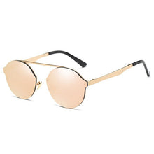 Load image into Gallery viewer, Fashion Design Mirror Lens Men  Metal Frame Round Sun Glasses
